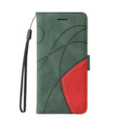 For Samsung Galaxy S25 / S24 5G Dual-color Splicing Flip Leather Phone Case(Green)