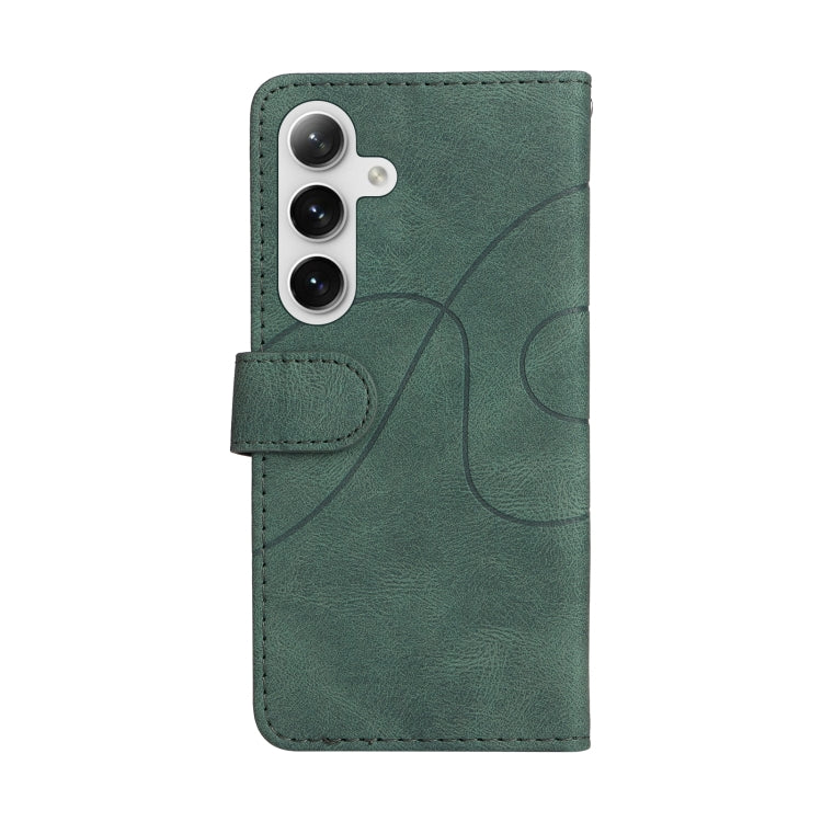 For Samsung Galaxy S25 / S24 5G Dual-color Splicing Flip Leather Phone Case(Green)