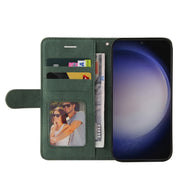 For Samsung Galaxy S25 / S24 5G Dual-color Splicing Flip Leather Phone Case(Green)