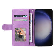 For Samsung Galaxy S25 / S24 5G Dual-color Splicing Flip Leather Phone Case(Purple)