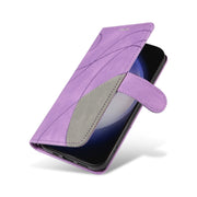 For Samsung Galaxy S25 / S24 5G Dual-color Splicing Flip Leather Phone Case(Purple)