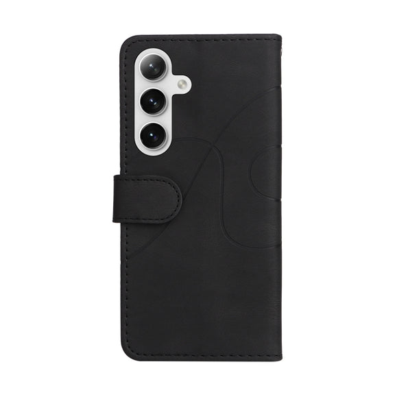 For Samsung Galaxy S25+ / S24+ 5G Dual-color Splicing Flip Leather Phone Case(Black)
