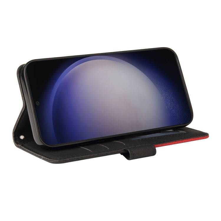 For Samsung Galaxy S25+ / S24+ 5G Dual-color Splicing Flip Leather Phone Case(Black)