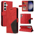 For Samsung Galaxy S25+ / S24+ 5G Dual-color Splicing Flip Leather Phone Case(Red) - Galaxy S25+ 5G Cases by PMC Jewellery | Online Shopping South Africa | PMC Jewellery | Buy Now Pay Later Mobicred