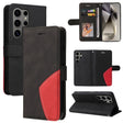 For Samsung Galaxy S25 Ultra 5G Dual-color Splicing Flip Leather Phone Case(Black) - Galaxy S25 Ultra 5G Cases by PMC Jewellery | Online Shopping South Africa | PMC Jewellery | Buy Now Pay Later Mobicred