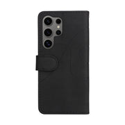 For Samsung Galaxy S25 Ultra 5G Dual-color Splicing Flip Leather Phone Case(Black)
