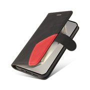 For Samsung Galaxy S25 Ultra 5G Dual-color Splicing Flip Leather Phone Case(Black)