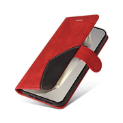 For Samsung Galaxy S25 Ultra 5G Dual-color Splicing Flip Leather Phone Case(Red)