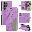 For Samsung Galaxy S25 Ultra 5G Dual-color Splicing Flip Leather Phone Case(Purple) - Galaxy S25 Ultra 5G Cases by PMC Jewellery | Online Shopping South Africa | PMC Jewellery | Buy Now Pay Later Mobicred