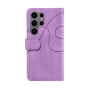 For Samsung Galaxy S25 Ultra 5G Dual-color Splicing Flip Leather Phone Case(Purple)