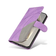For Samsung Galaxy S25 Ultra 5G Dual-color Splicing Flip Leather Phone Case(Purple)
