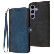 For Samsung Galaxy S25 5G Side Buckle Double Fold Hand Strap Leather Phone Case(Royal Blue)