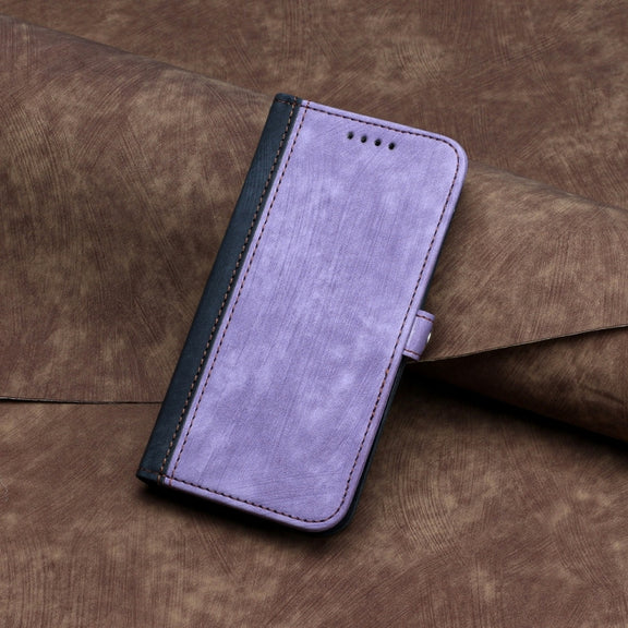 For Samsung Galaxy S25 5G Side Buckle Double Fold Hand Strap Leather Phone Case(Purple)
