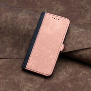 For Samsung Galaxy S25 5G Side Buckle Double Fold Hand Strap Leather Phone Case(Pink)