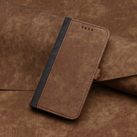 For Samsung Galaxy S25+ 5G Side Buckle Double Fold Hand Strap Leather Phone Case(Brown)
