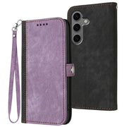 For Samsung Galaxy S25+ 5G Side Buckle Double Fold Hand Strap Leather Phone Case(Purple)