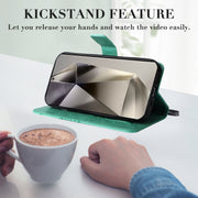 For Samsung Galaxy S25 Ultra 5G 3D Butterfly Embossed Pattern Flip Leather Phone Case(Green)