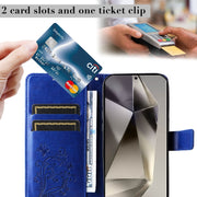 For Samsung Galaxy S25 Ultra 5G 3D Butterfly Embossed Pattern Flip Leather Phone Case(Blue)