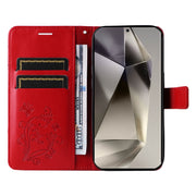 For Samsung Galaxy S25 Ultra 5G 3D Butterfly Embossed Pattern Flip Leather Phone Case(Red)