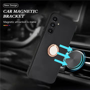 For Samsung Galaxy S25 5G Matte Ring Holder TPU Phone Case(Rose Gold)