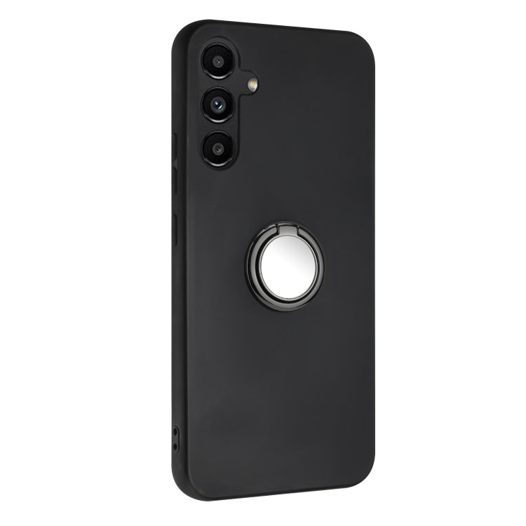 For Samsung Galaxy S25 5G Matte Ring Holder TPU Phone Case(Black)