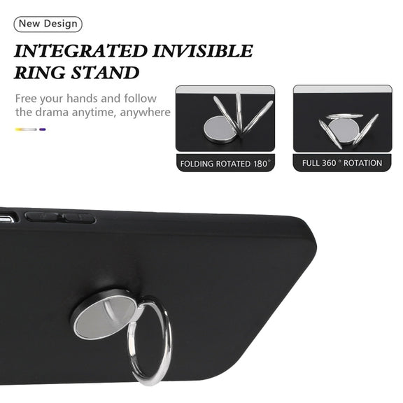 For Samsung Galaxy S25 5G Matte Ring Holder TPU Phone Case(Silver)