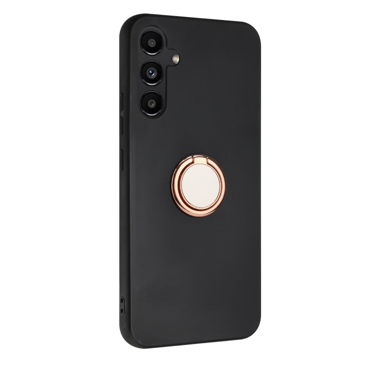 For Samsung Galaxy S25+ 5G Matte Ring Holder TPU Phone Case(Rose Gold)