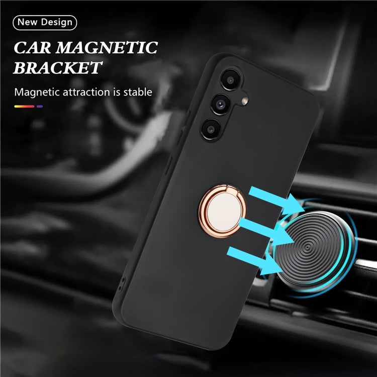 For Samsung Galaxy S25+ 5G Matte Ring Holder TPU Phone Case(Rose Gold)