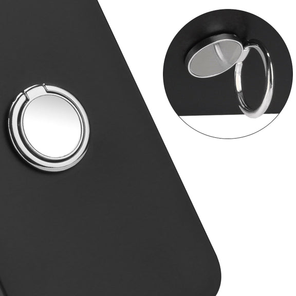 For Samsung Galaxy S25+ 5G Matte Ring Holder TPU Phone Case(Silver)