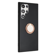 For Samsung Galaxy S25 Ultra 5G Matte Ring Holder TPU Phone Case(Rose Gold)