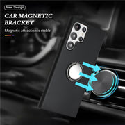 For Samsung Galaxy S25 Ultra 5G Matte Ring Holder TPU Phone Case(Black)