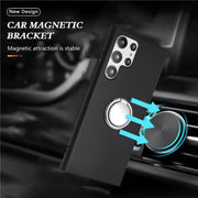 For Samsung Galaxy S25 Ultra 5G Matte Ring Holder TPU Phone Case(Silver)