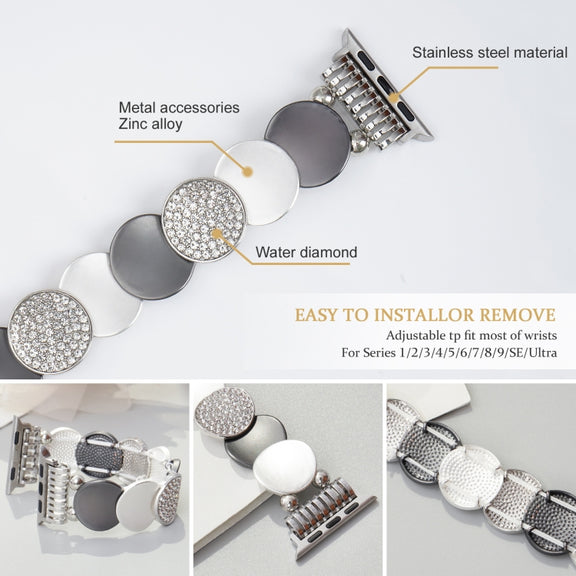 For Apple Watch 46mm / 49mm / 45mm / 44mm Alloy Chain Metal Watch Band(Silver Grey)