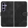 For Samsung Galaxy S25 5G YX0060 Elephant Head Embossed Phone Leather Case with Lanyard(Black) - Galaxy S25 5G Cases by PMC Jewellery | Online Shopping South Africa | PMC Jewellery | Buy Now Pay Later Mobicred