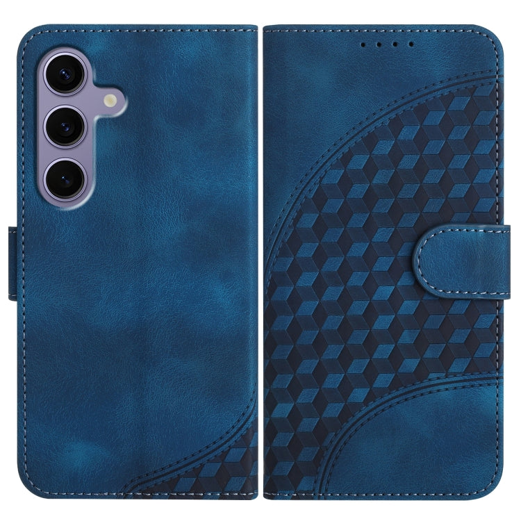 For Samsung Galaxy S25 5G YX0060 Elephant Head Embossed Phone Leather Case with Lanyard(Royal Blue)