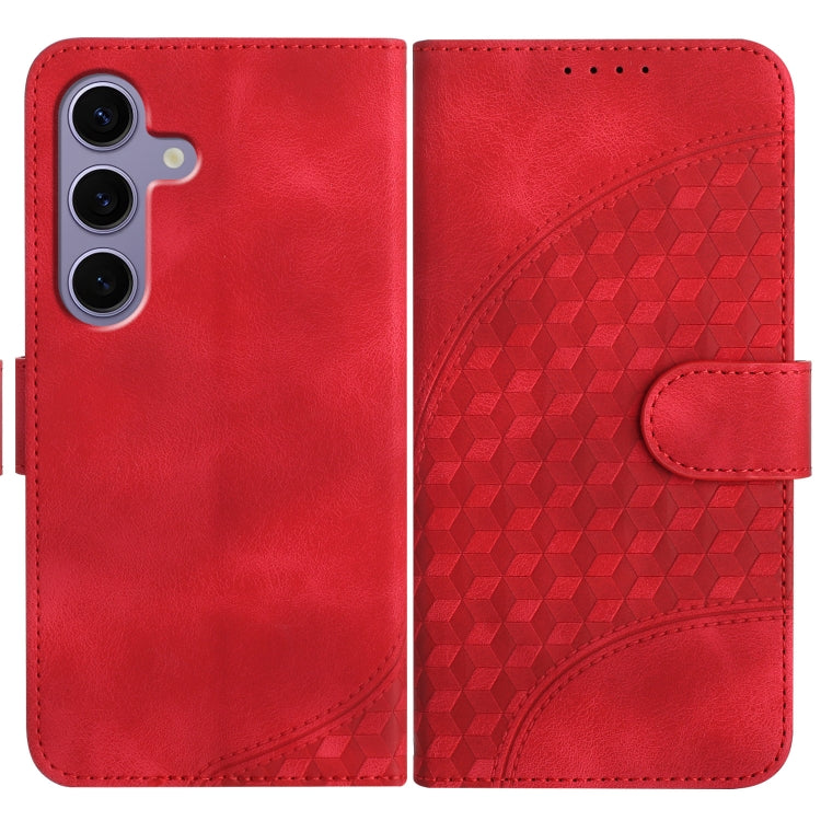 For Samsung Galaxy S25 5G YX0060 Elephant Head Embossed Phone Leather Case with Lanyard(Red)