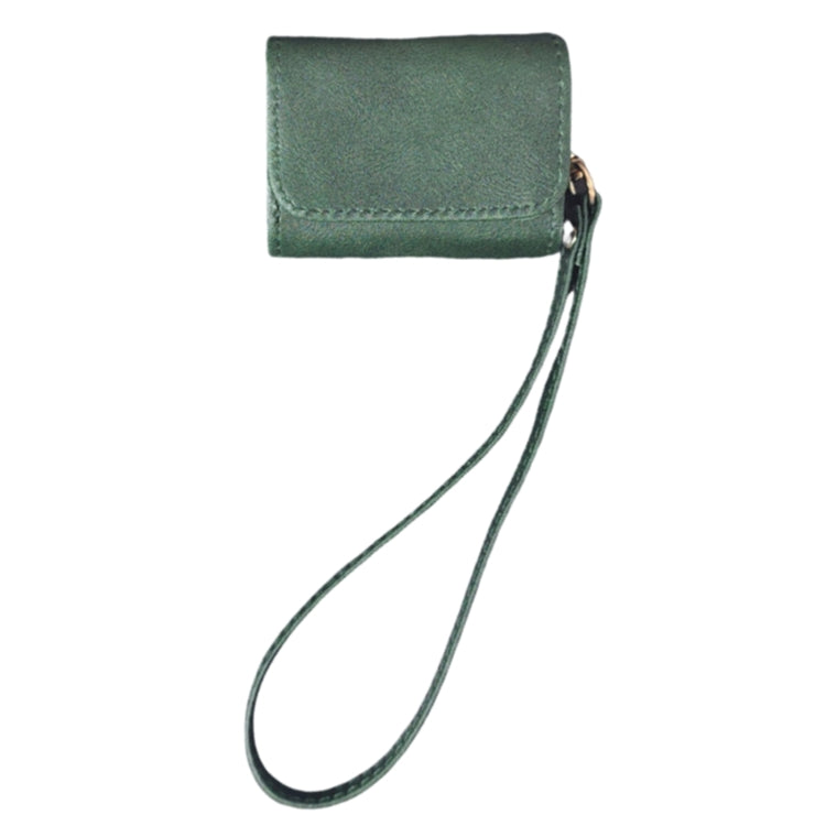For AirPods 4 Cowhide Texture PU Headset Shockproof Case(Green)