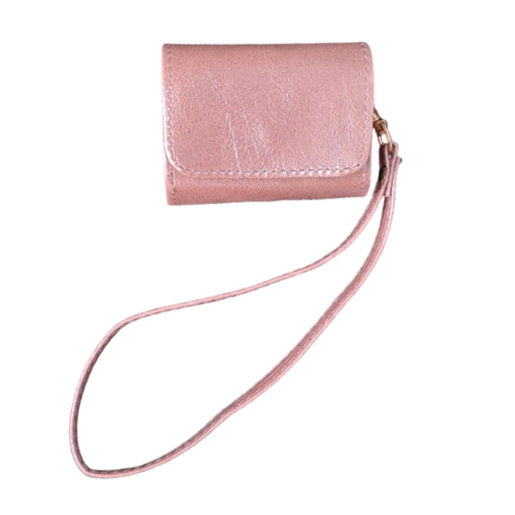 For AirPods Pro 2 Cowhide Texture PU Headset Shockproof Case(Pink)