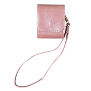 For AirPods 1 / 2 Cowhide Texture PU Headset Shockproof Case(Pink)