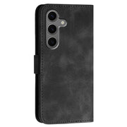 For Samsung Galaxy S25+ 5G YX0080 Grid Butterfly Embossed Pattern Flip Leather Phone Case with Lanyard(Black)
