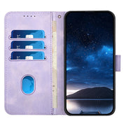 For Samsung Galaxy S25+ 5G YX0080 Grid Butterfly Embossed Pattern Flip Leather Phone Case with Lanyard(Light Purple)