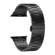 For Apple Watch 46mm / 49mm / 45mm / 44mm Side Release Stainless Steel Watch Band(Black)