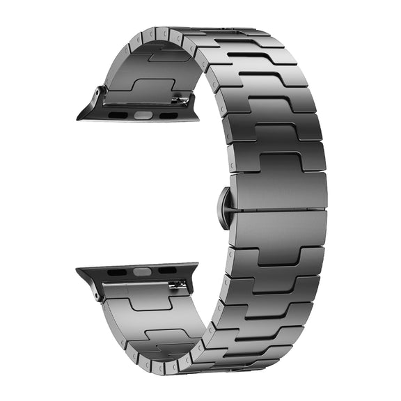 For Apple Watch 46mm / 49mm / 45mm / 44mm Side Release Stainless Steel Watch Band(Grey)