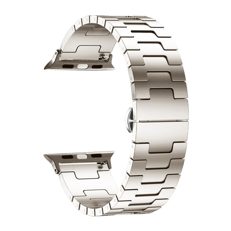 For Apple Watch 46mm / 49mm / 45mm / 44mm Side Release Stainless Steel Watch Band(Starlight)