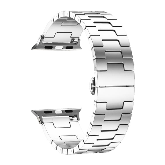 For Apple Watch 42mm / 41mm / 40mm / 38mm Side Release Stainless Steel Watch Band(Silver)