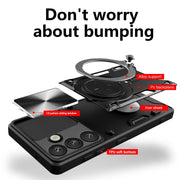 For Samsung Galaxy S25 5G CD Texture Sliding Camshield Magnetic Holder Phone Case(Black)