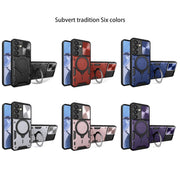 For Samsung Galaxy S25 5G CD Texture Sliding Camshield Magnetic Holder Phone Case(Silver)