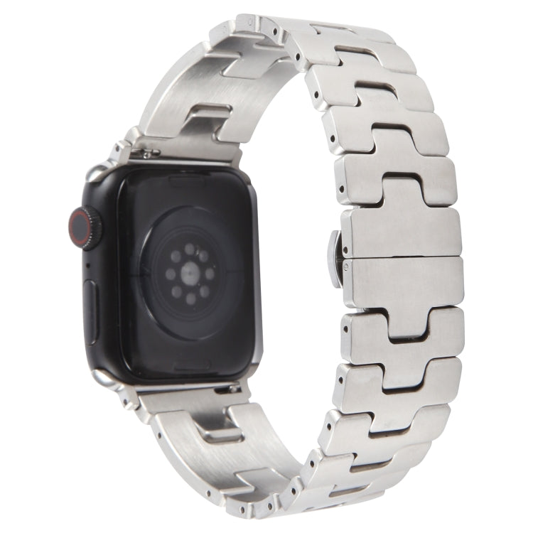 For Apple Watch 46mm / 49mm / 45mm / 44mm Quick Release Stainless Steel Watch Band(Silver)