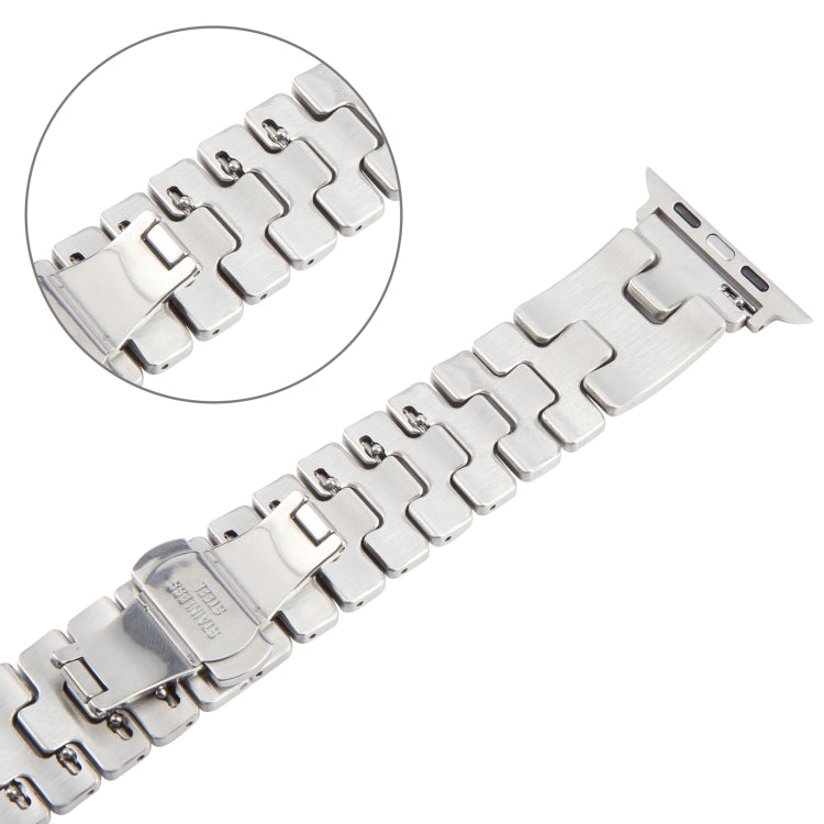 For Apple Watch 46mm / 49mm / 45mm / 44mm Quick Release Stainless Steel Watch Band(Silver)