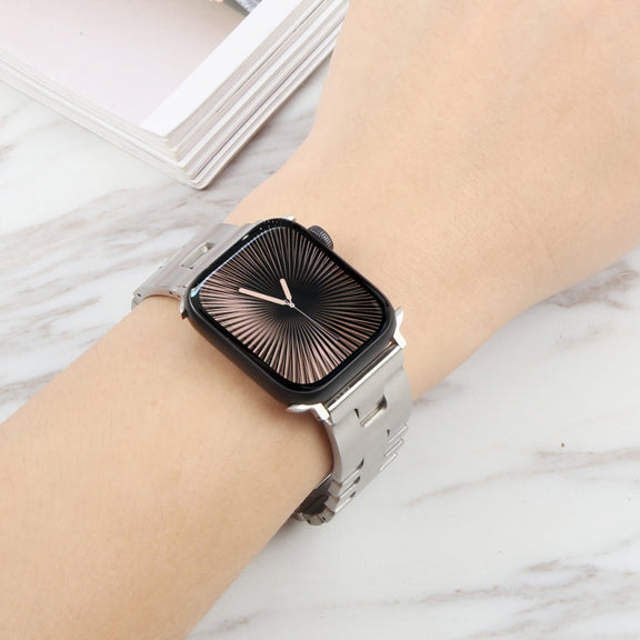 For Apple Watch 46mm / 49mm / 45mm / 44mm Quick Release Stainless Steel Watch Band(Silver)